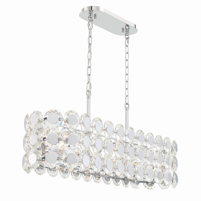 Eurofase 44287-016 Eight Light Chandelier, Chrome