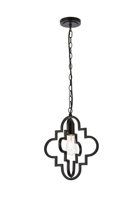 Elegant Lighting LD7062D12BK One Light Pendant, Black