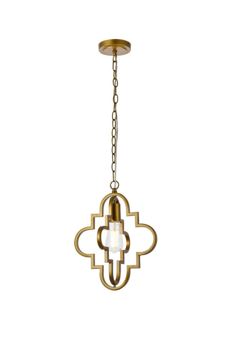 Elegant Lighting LD7062D12BR One Light Pendant, Brass