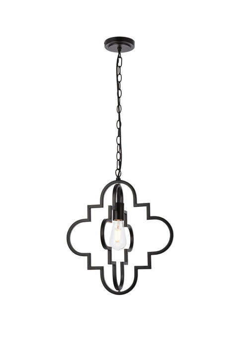Elegant Lighting LD7063D16BK One Light Pendant, Black