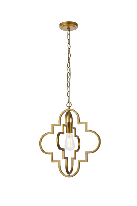 Elegant Lighting LD7063D16BR One Light Pendant, Brass