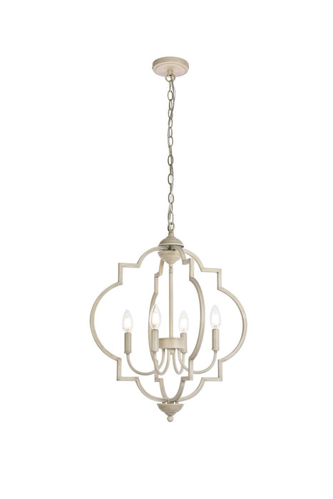 Elegant Lighting LD7065D20WD Four Light Pendant, Weathered Dove