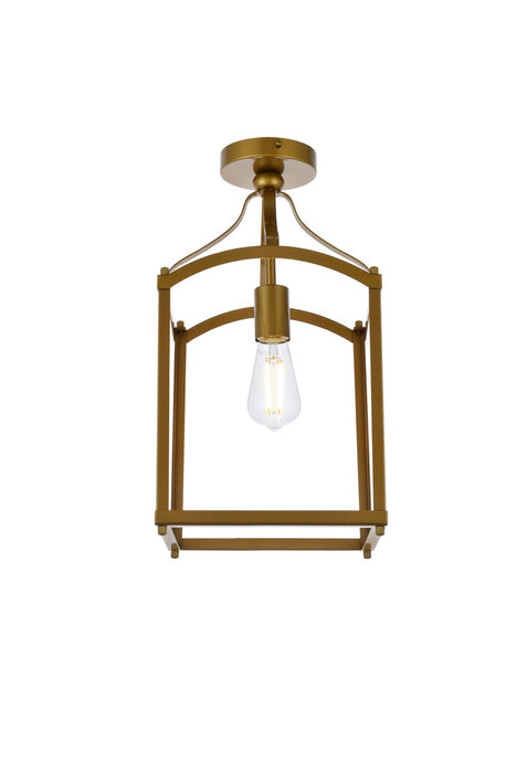 Elegant Lighting LD7069F10BR One Light Flush Mount, Brass