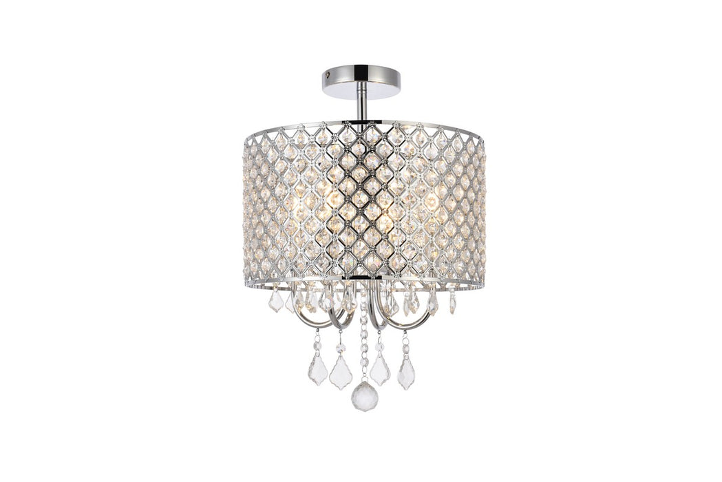 Elegant Lighting LD710F14C Four Light Flush Mount, chrome