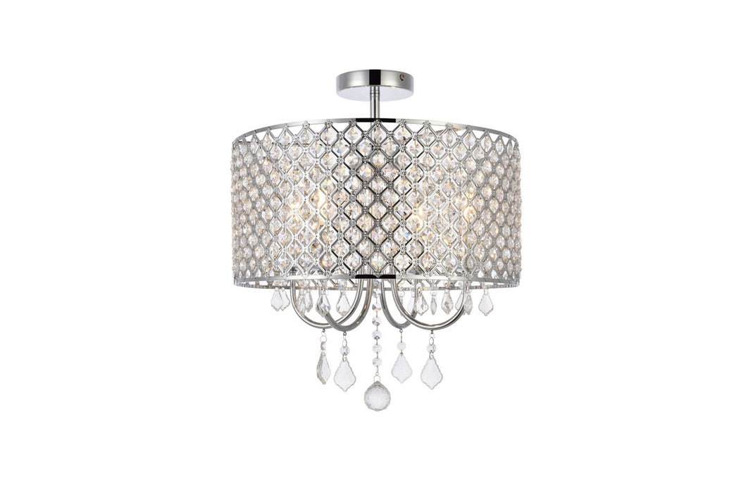 Elegant Lighting LD710F17C Four Light Flush Mount, chrome