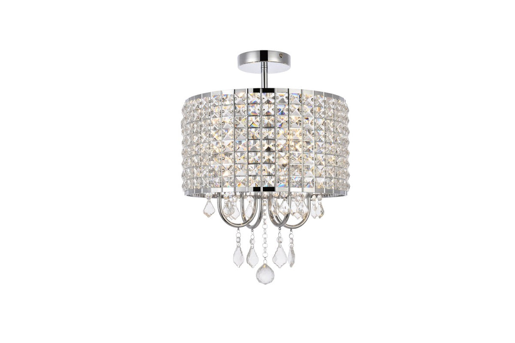Elegant Lighting LD712F14C Four Light Flush Mount, chrome