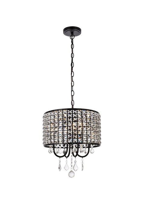 Elegant Lighting LD713D14BK Four Light Pendant, black