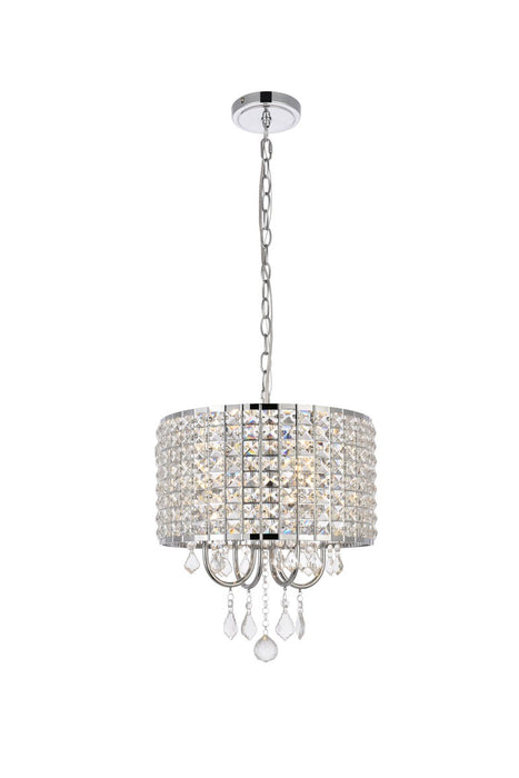 Elegant Lighting LD713D14C Four Light Pendant, chrome