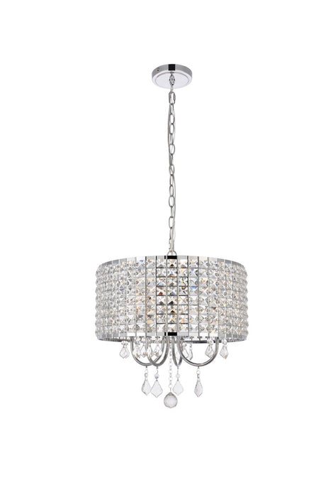 Elegant Lighting LD713D17C Four Light Pendant, chrome