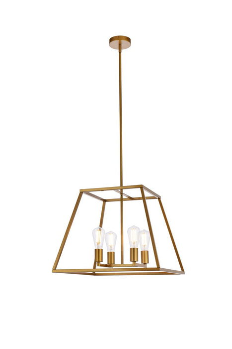 Elegant Lighting LD720D20BR Four Light Pendant, Brass