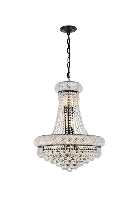 Elegant Lighting V1800D20BK/RC 14 Light Chandelier, Black