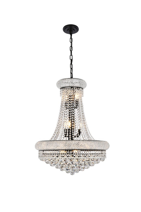 Elegant Lighting V1800D24BK/RC 14 Light Chandelier, Black