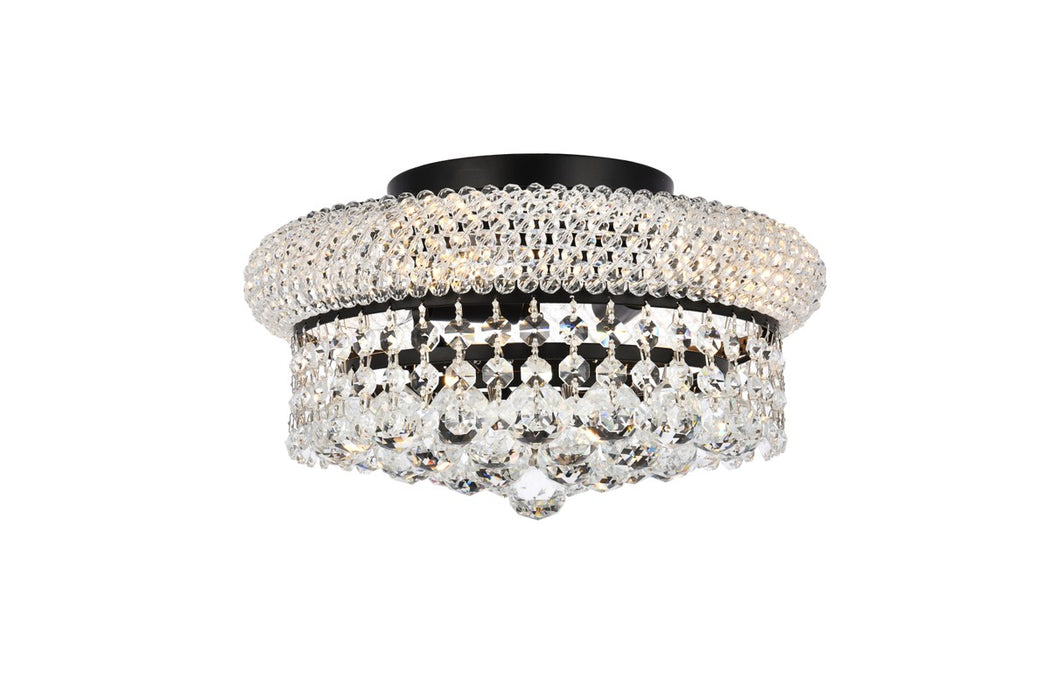 Elegant Lighting V1800F12BK/RC Four Light Flush Mount, Black