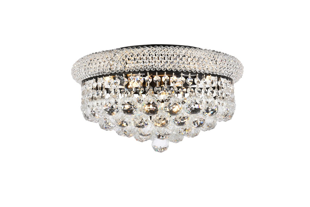 Elegant Lighting V1800F16BK/RC Eight Light Flush Mount, Black