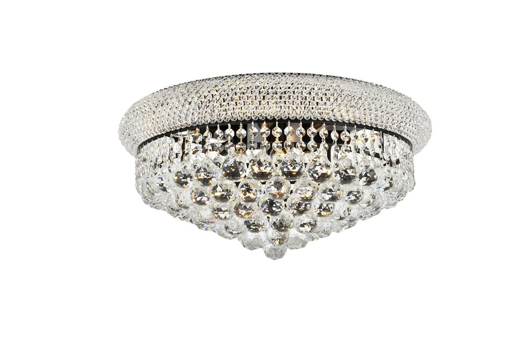 Elegant Lighting V1800F20BK/RC Ten Light Flush Mount, Black