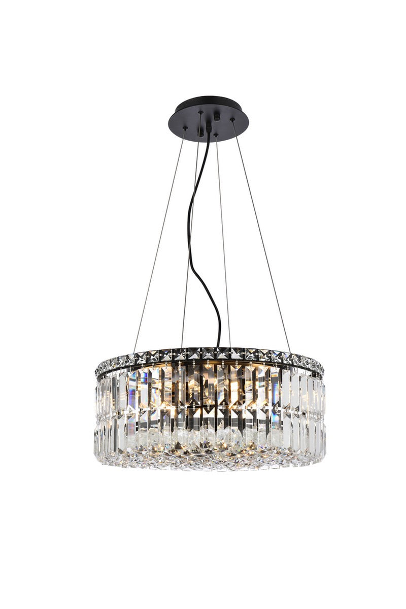 Elegant Lighting V2030D20BK/RC 12 Light Chandelier, Black