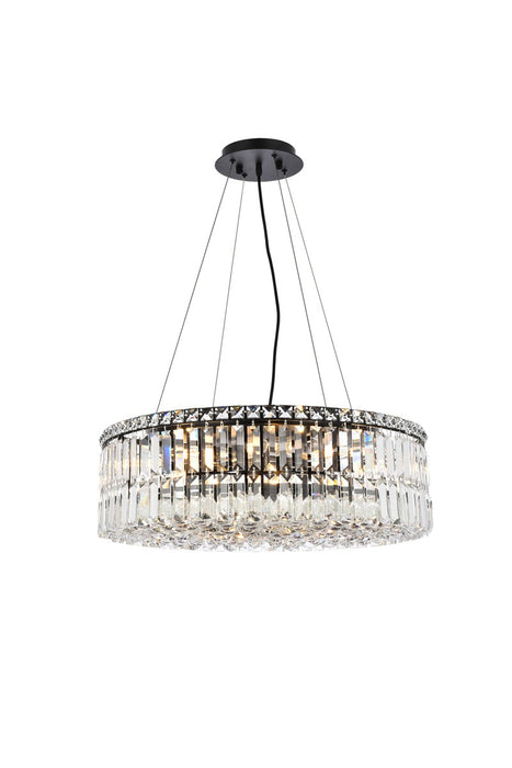 Elegant Lighting V2030D24BK/RC 12 Light Chandelier, Black