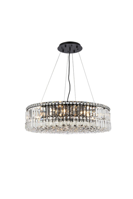 Elegant Lighting V2030D28BK/RC 12 Light Chandelier, Black