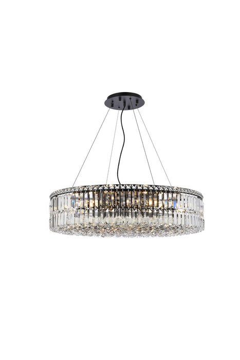 Elegant Lighting V2030D32BK/RC 18 Light Chandelier, Black