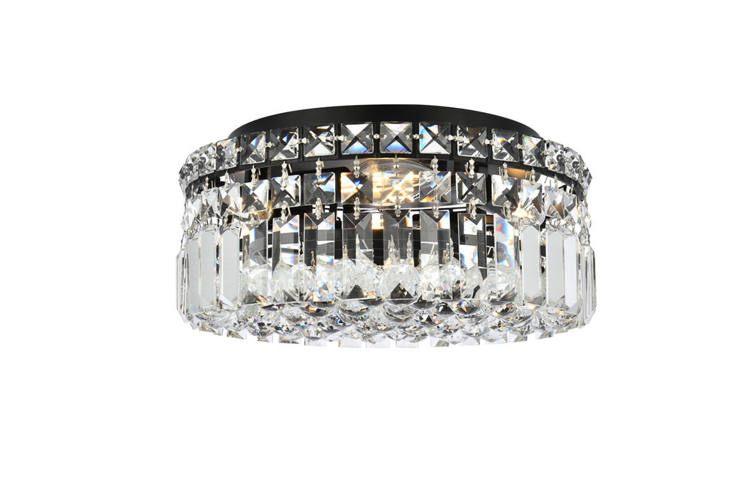 Elegant Lighting V2030F12BK/RC Four Light Flush Mount, Black
