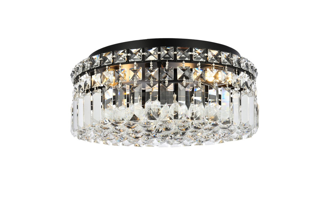 Elegant Lighting V2030F14BK/RC Four Light Flush Mount, Black