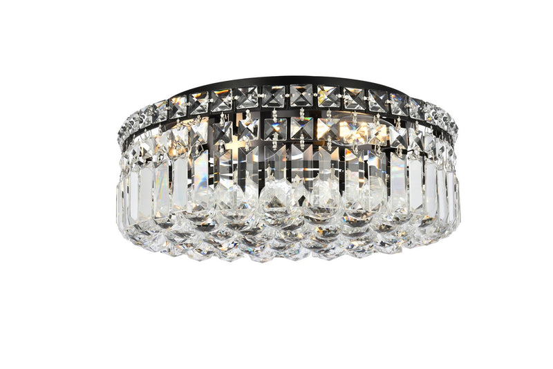 Elegant Lighting V2030F16BK/RC Five Light Flush Mount, Black