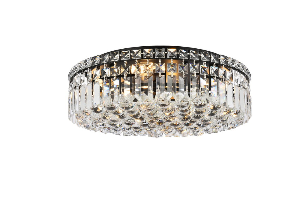 Elegant Lighting V2030F20BK/RC Six Light Flush Mount, Black