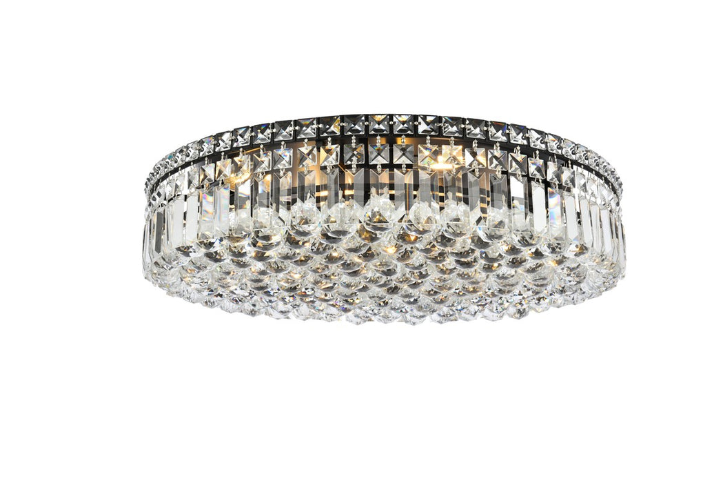 Elegant Lighting V2030F24BK/RC Nine Light Flush Mount, Black