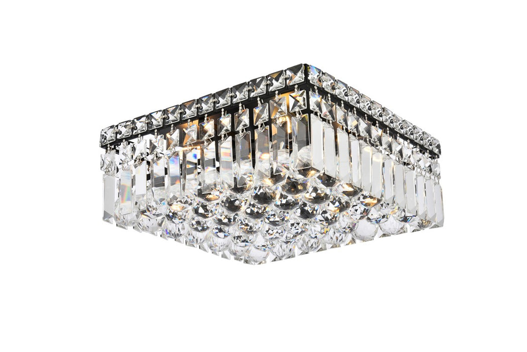 Elegant Lighting V2032F12BK/RC Four Light Flush Mount, Black