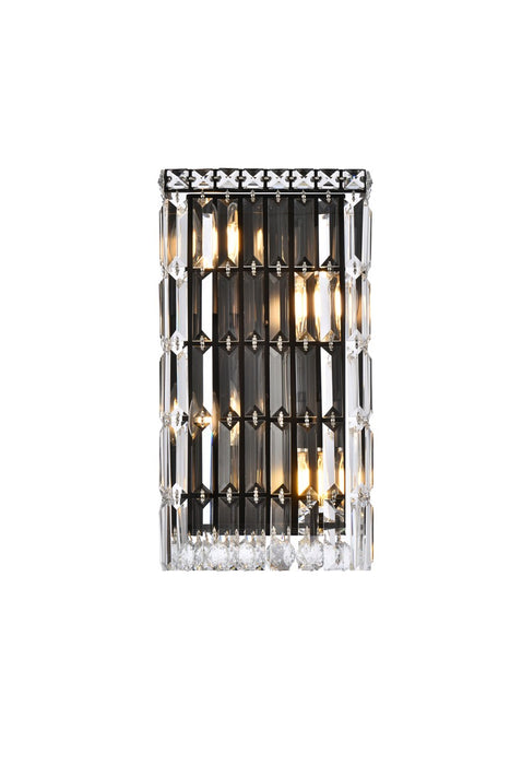 Elegant Lighting V2032W8BK/RC Four Light Wall Sconce, Black