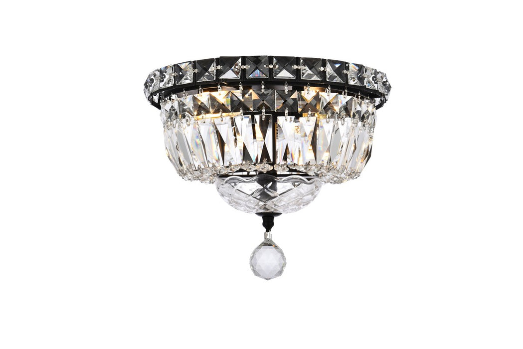 Elegant Lighting V2528F10BK/RC Four Light Flush Mount, Black