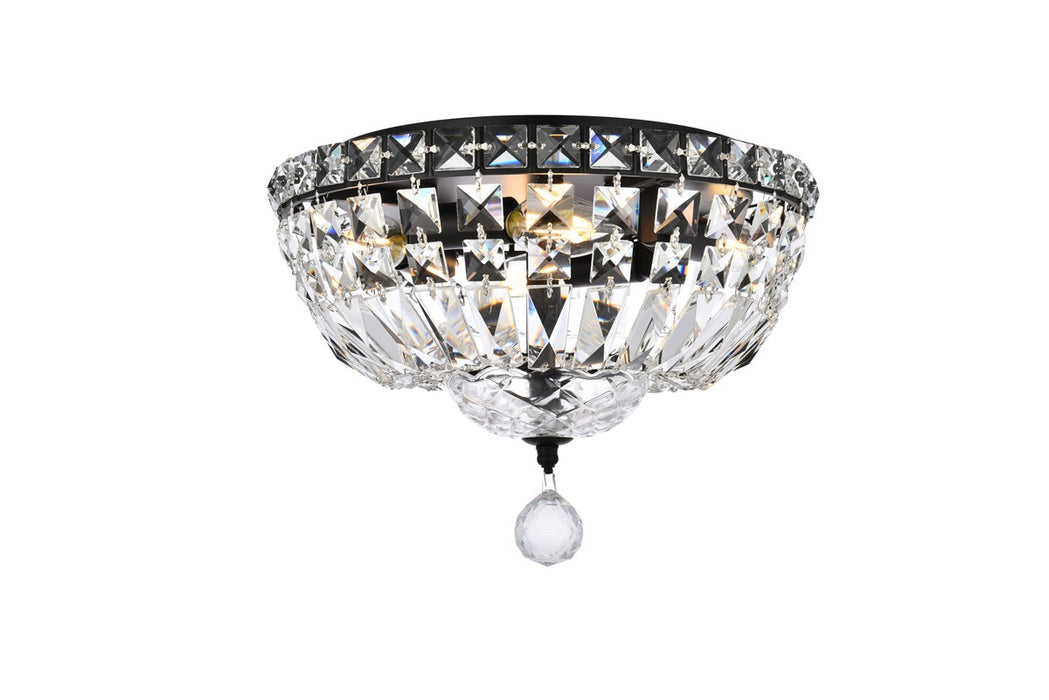 Elegant Lighting V2528F12BK/RC Four Light Flush Mount, Black