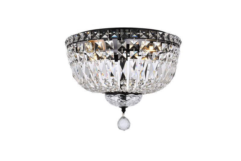 Elegant Lighting V2528F14BK/RC Four Light Flush Mount, Black