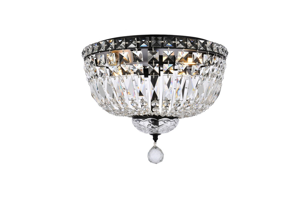Elegant Lighting V2528F14BK/RC Four Light Flush Mount, Black