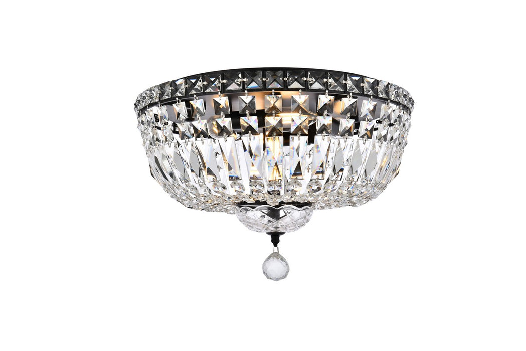 Elegant Lighting V2528F16BK/RC Six Light Flush Mount, Black