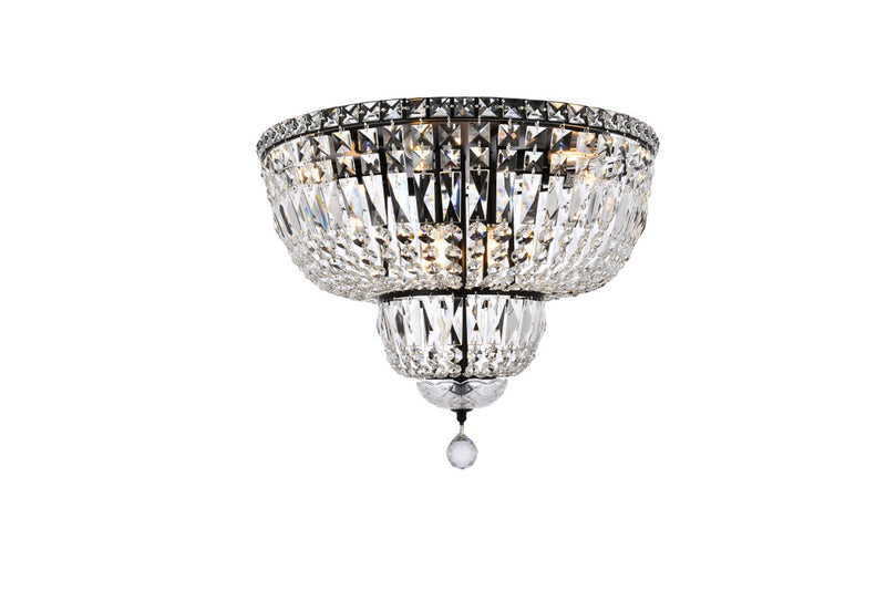 Elegant Lighting V2528F20BK/RC Ten Light Flush Mount, Black