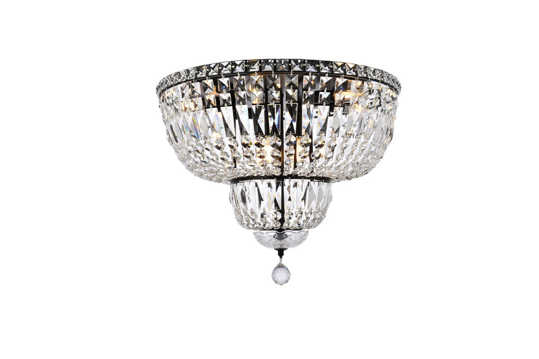 Elegant Lighting V2528F20BK/RC Ten Light Flush Mount, Black