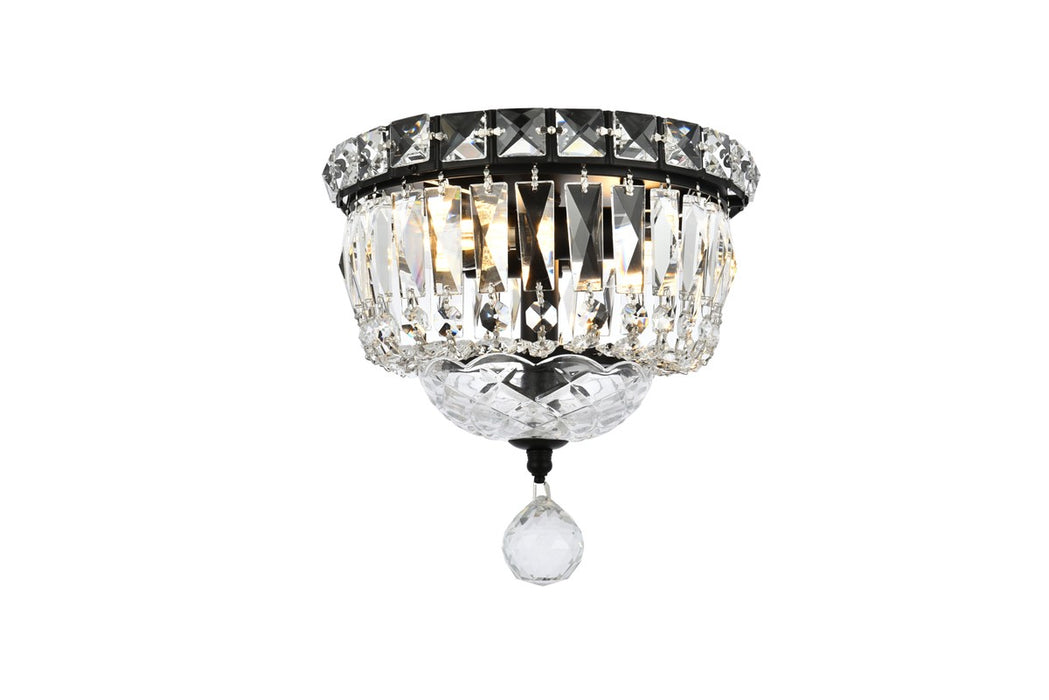 Elegant Lighting V2528F8BK/RC Two Light Flush Mount, Black