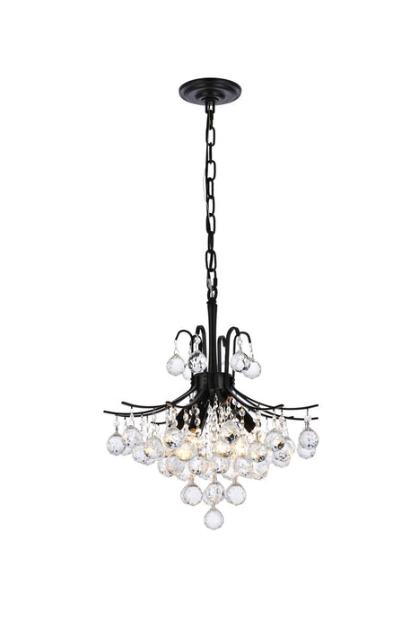 Elegant Lighting V8000D16BK/RC Six Light Pendant, Black