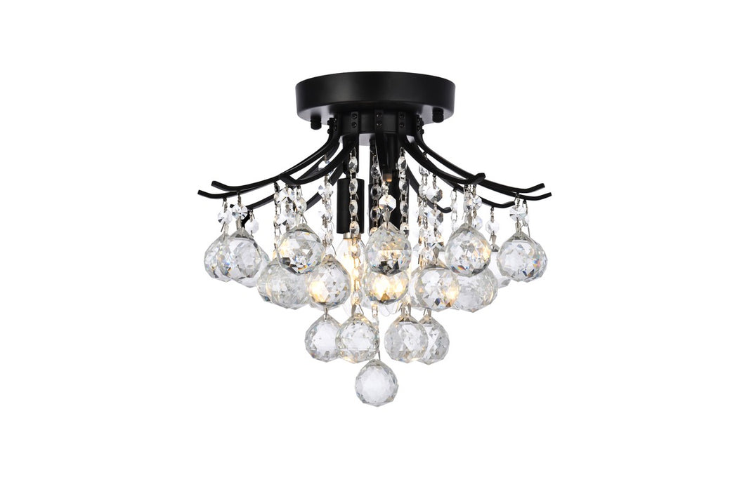 Elegant Lighting V8000F12BK/RC Three Light Flush Mount, Black