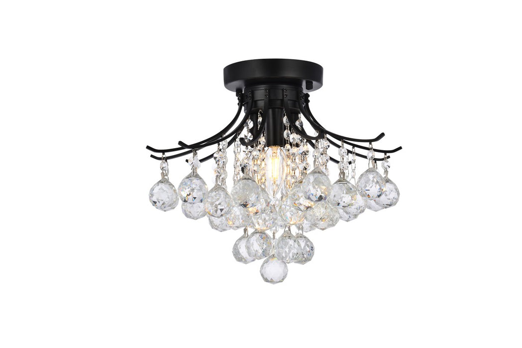 Elegant Lighting V8000F16BK/RC Three Light Flush Mount, Black