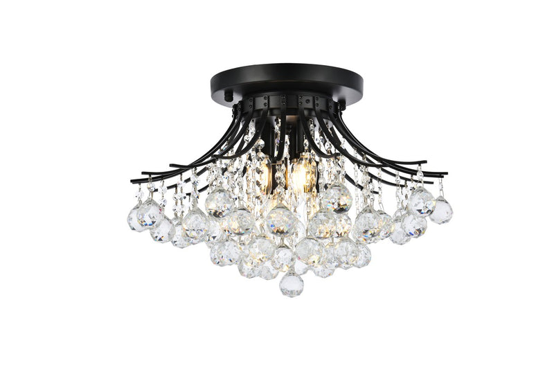 Elegant Lighting V8000F19BK/RC Six Light Flush Mount, Black