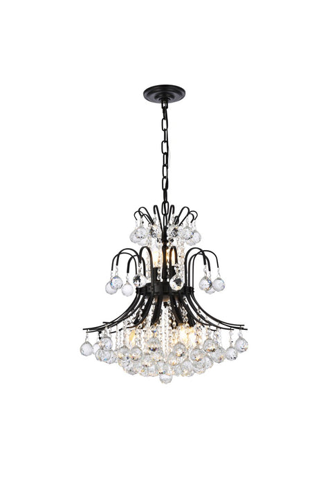 Elegant Lighting V8001D19BK/RC Ten Light Pendant, Black