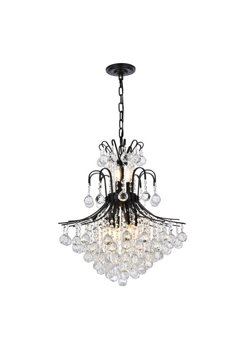Elegant Lighting V8002D22BK/RC 11 Light Chandelier, Black