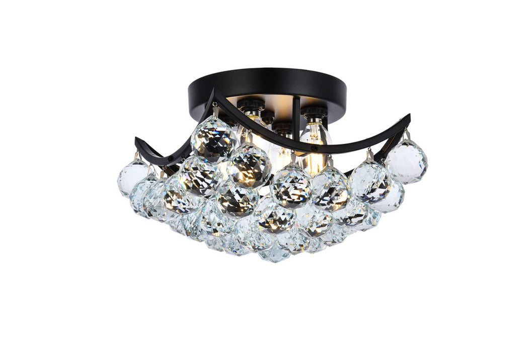 Elegant Lighting V9800F10BK/RC Four Light Flush Mount, Black