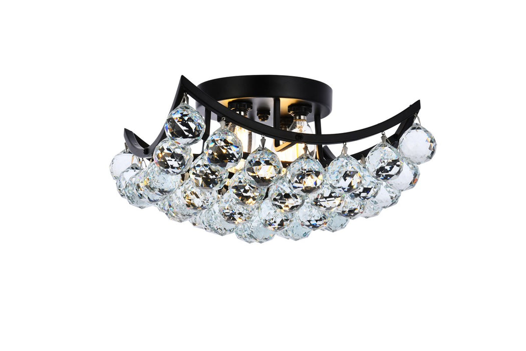 Elegant Lighting V9800F12BK/RC Four Light Flush Mount, Black