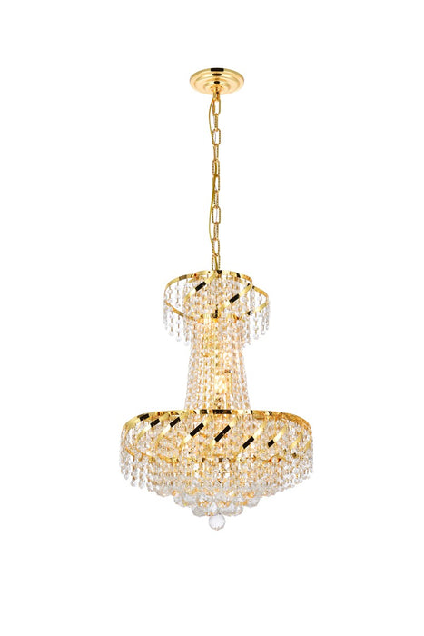 Elegant Lighting VECA1D18G/RC Six Light Pendant, Gold