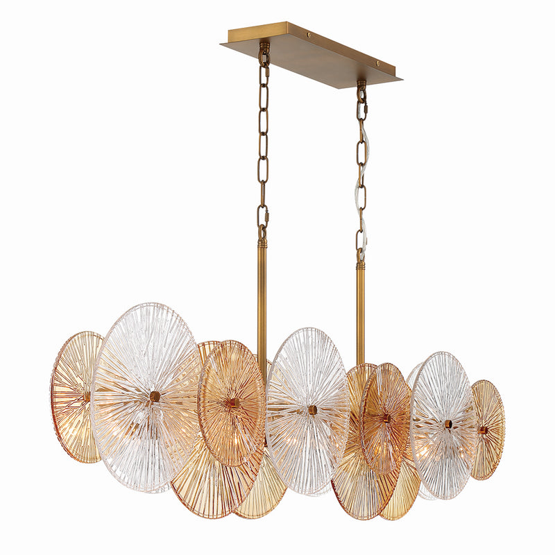 Eurofase 44570-019 Eight Light Chandelier, Gold
