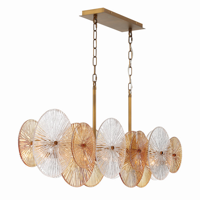 Eurofase 44570-019 Eight Light Chandelier, Gold