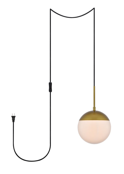 Elegant Lighting LDPG6030BR One Light Plug in Pendant, Brass